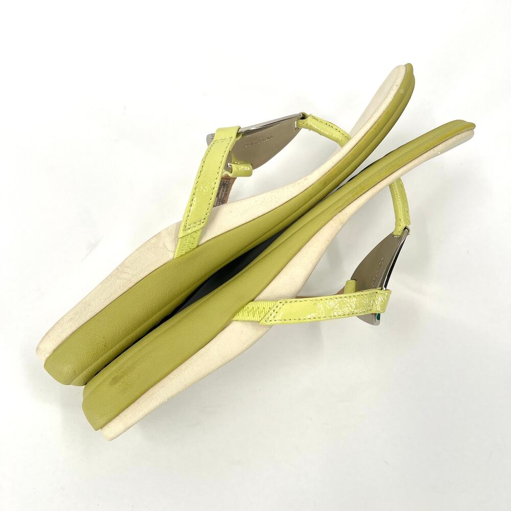 VIONIC Raysa Sandals Womens 7 Green Leather Thong Toe Post Supportive Comfort - Picture 8 of 13